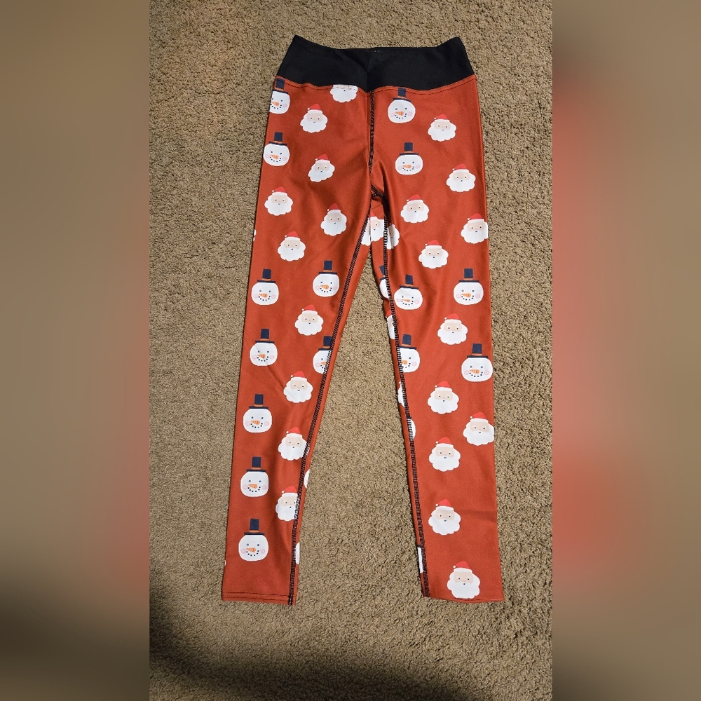 Red Santa Print Leggings
